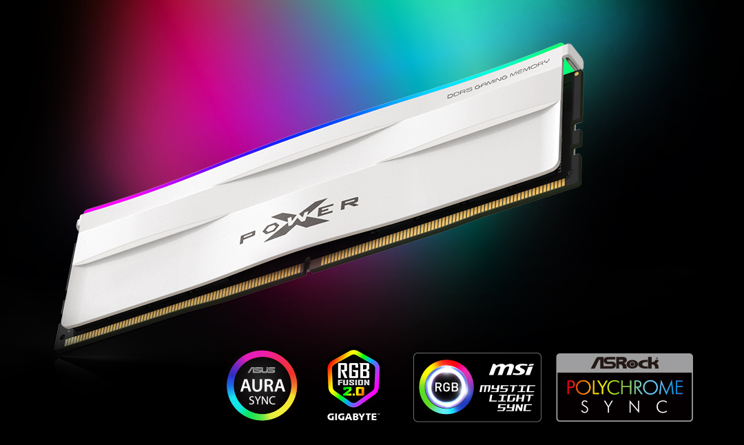 DDR5-6000 CL30 32GBx2 64GB ZENITH RGB 白 Silicon Power DDR5 64GB (2x32GB) Zenith RGB 6000MHz (PC5